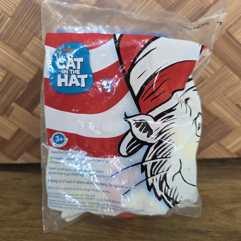 2003 Dr. Seuss BURGER KING Toy- THE CAT IN THE HAT Turbo Cleaning Car NEW